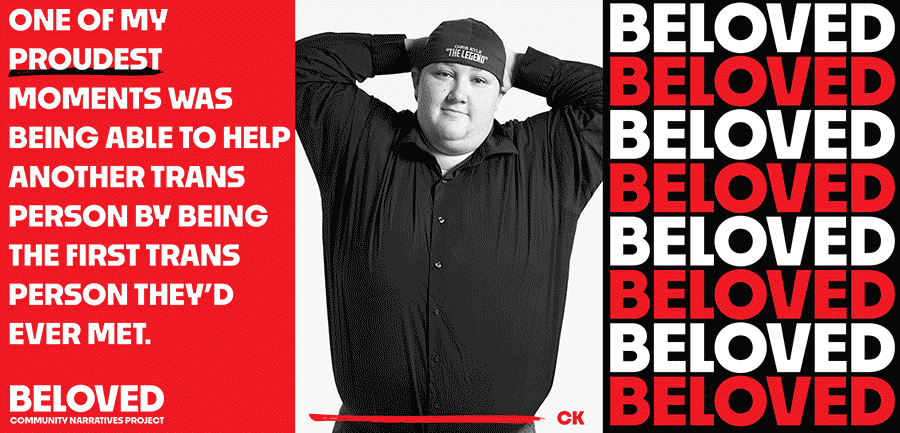 Beloved - portrait of CK with an excerpt of his quote emphasizing 