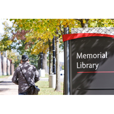 Outside Memorial Library