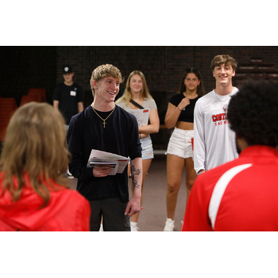 Incoming transfer students attend Orientation.