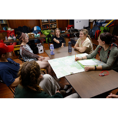 Recreation majors plan a trip on Raquette Lake