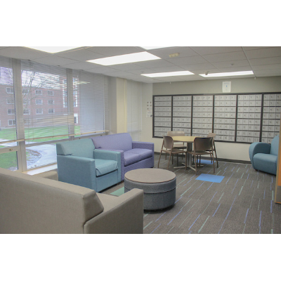 Mailboxes and study lounge