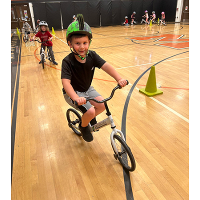 Tucker Blackman shows off his bike skills