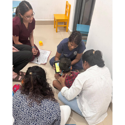 Child receiving services at clinic