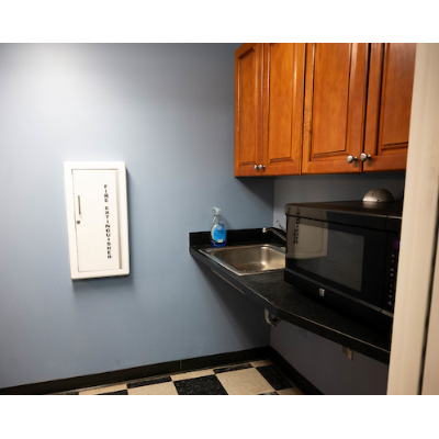 Kitchen sink and microwave