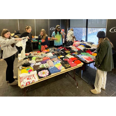 Students checking out the donated items at the SCRA Eco-Swap.