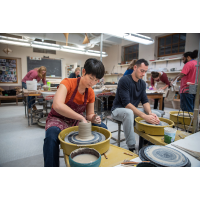 Class in the ceramic studio