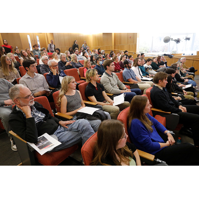Rapt audience at Bond Symposium