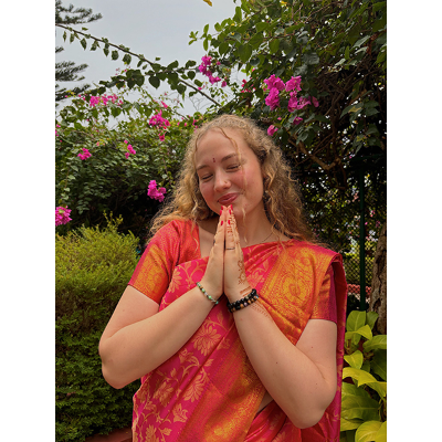 The Faces of Study Abroad, honorable mention: Victoria Quick, “Namaste” — Mangalore, India