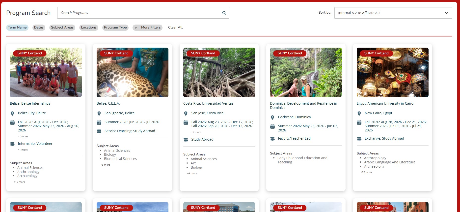 ViaTRM Study Abroad Programs Search