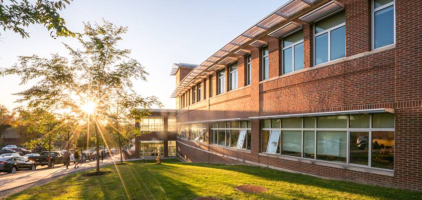 Education Building with sunset