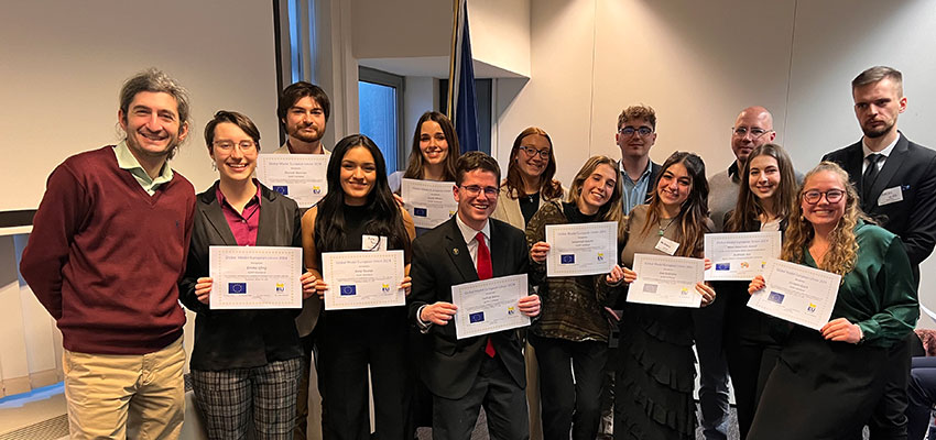 SUNY Cortland students with Prof. Alexandru Balas and Prof. Scott Moranda at GMEU Conference