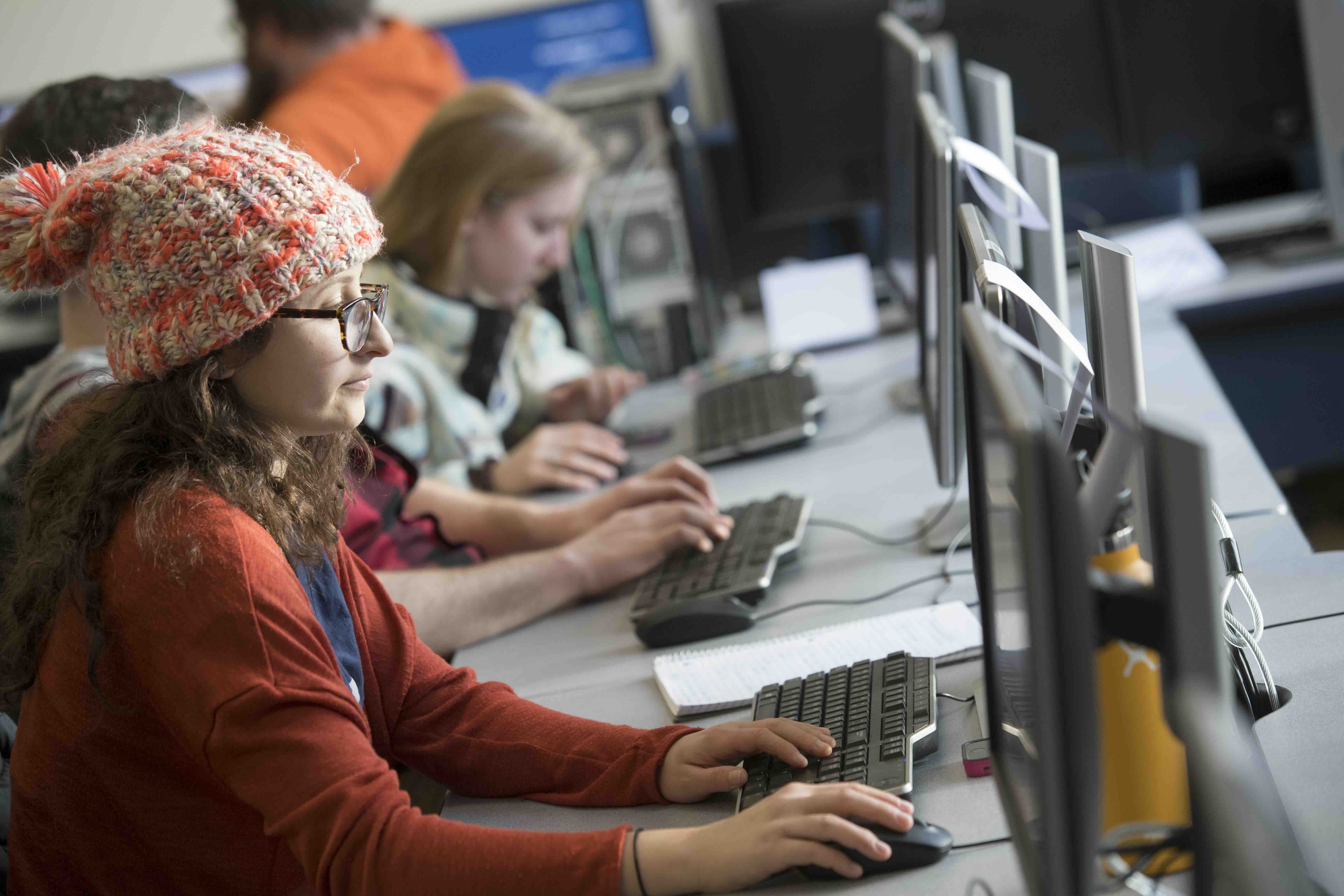 Students on computers