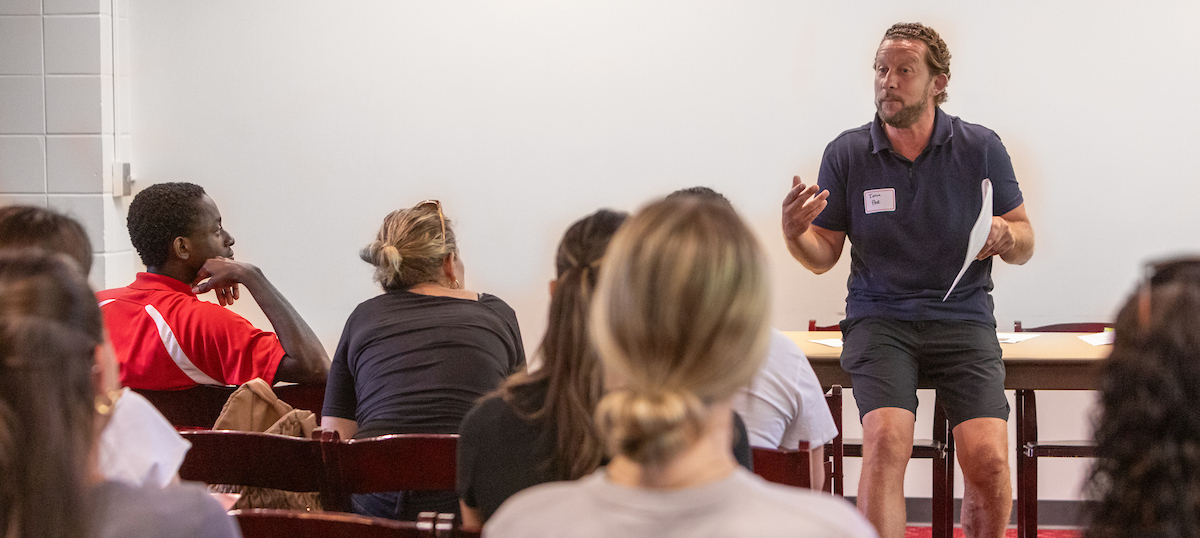 Instructor at orientation