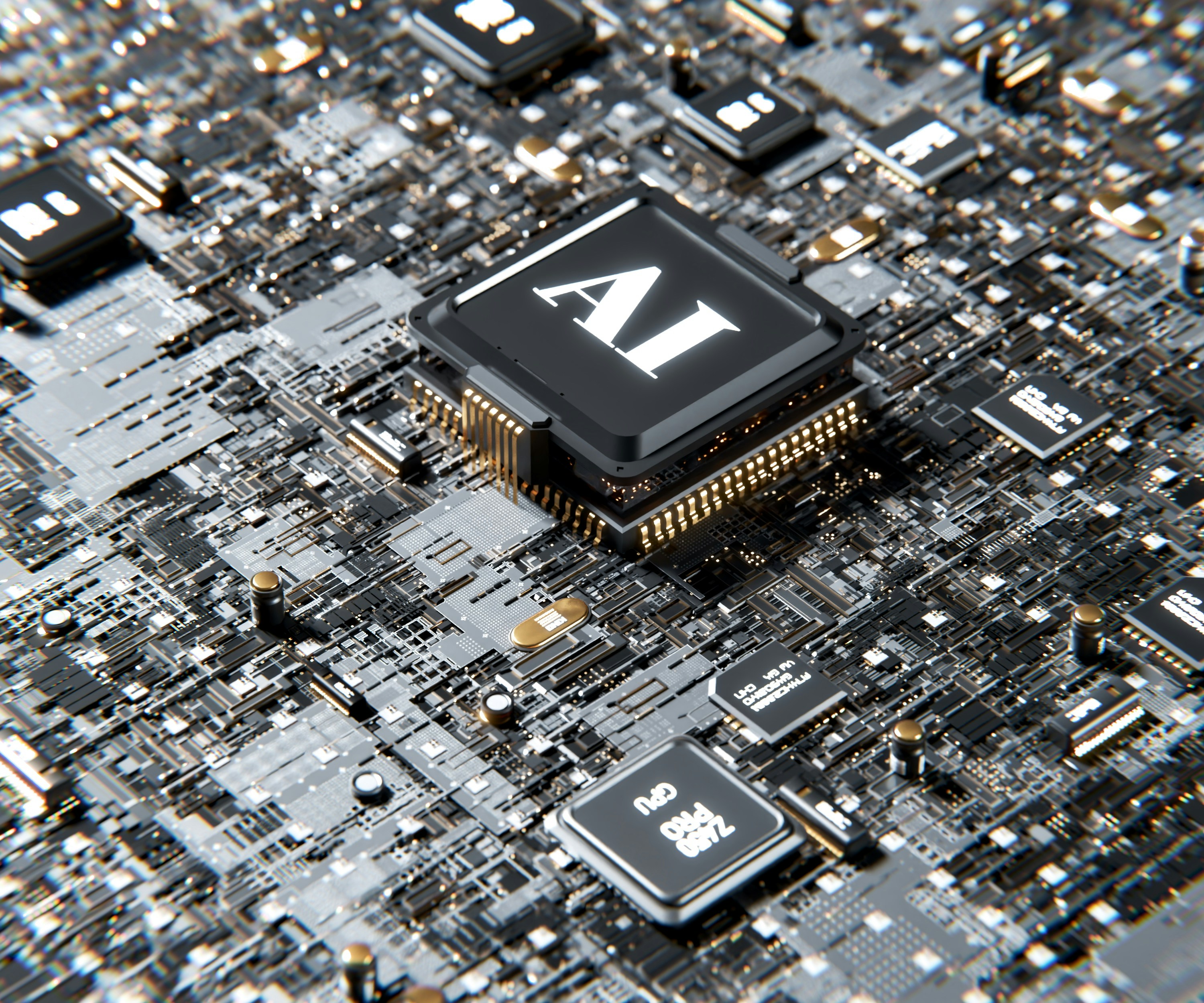 AI chip on a circuit board