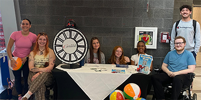 Green Representative group tabling at the Student Life Center