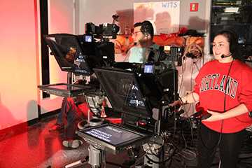 Students with video camera