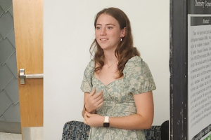 Student presenting biochemistry research