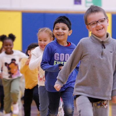 children planting a garden