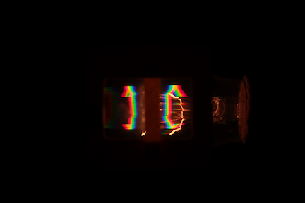photo of the diffraction pattern from a incandescent bulb operating at 100 Volts