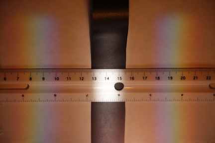 photo of the diffraction pattern from a white light source