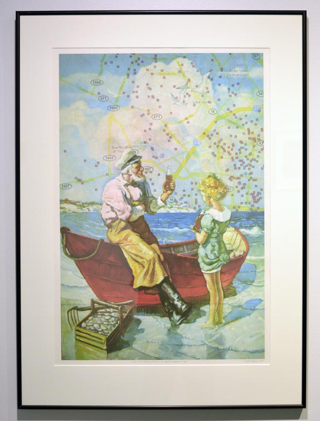 Work by Vicki Stephens on display at the Dowd Gallery, SUNY Cortland, as part of the &ldquo;Artists as Collectors&rdquo; exhibition.