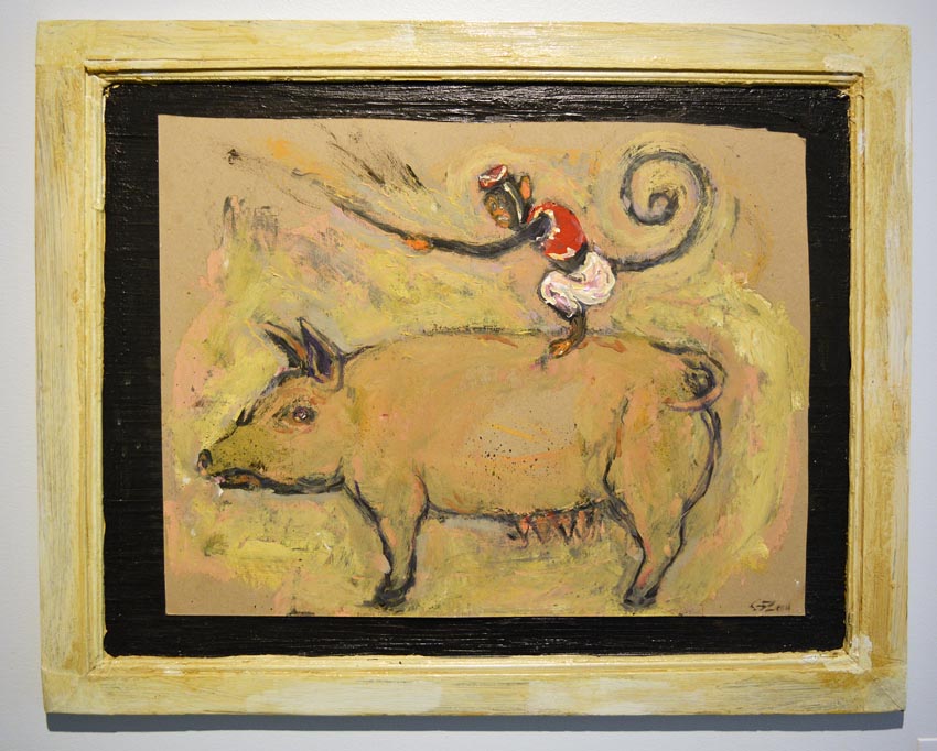 Work by George Zupp on display at the Dowd Gallery, SUNY Cortland, as part of the &ldquo;Artists as Collectors&rdquo; exhibition.