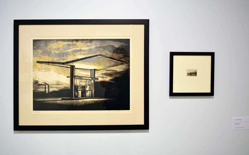 Works on display at the Dowd Gallery, SUNY Cortland, as part of the &ldquo;Artists as Collectors&rdquo; exhibition.  