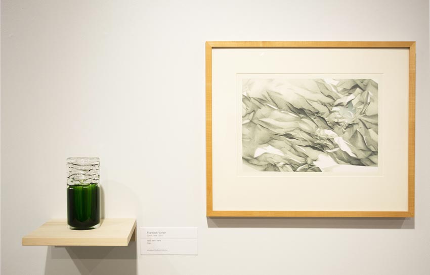 Work by Franti&scaron;ek V&iacute;zner and Susan Hepmansperger on display at the Dowd Gallery, SUNY Cortland, as part of the &ldquo;Artists as Collectors&rdquo; exhibition.  