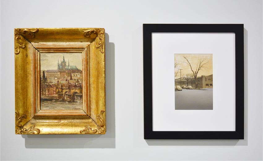 Works on display at the Dowd Gallery, SUNY Cortland, as part of the &ldquo;Artists as Collectors&rdquo; exhibition.  