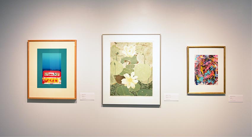 Works by Bruce Childs, Robert B. Green and Maryrose Savino on display at the Dowd Gallery, SUNY Cortland, as part of the &ldquo;Artists as Collectors&rdquo; exhibition. 