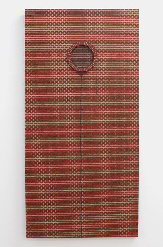 Images capturing wall piece titled &ldquo;Russell Targ&rdquo; produced by Buffalo-based sculptor Gary Sczerbaniewicz.   