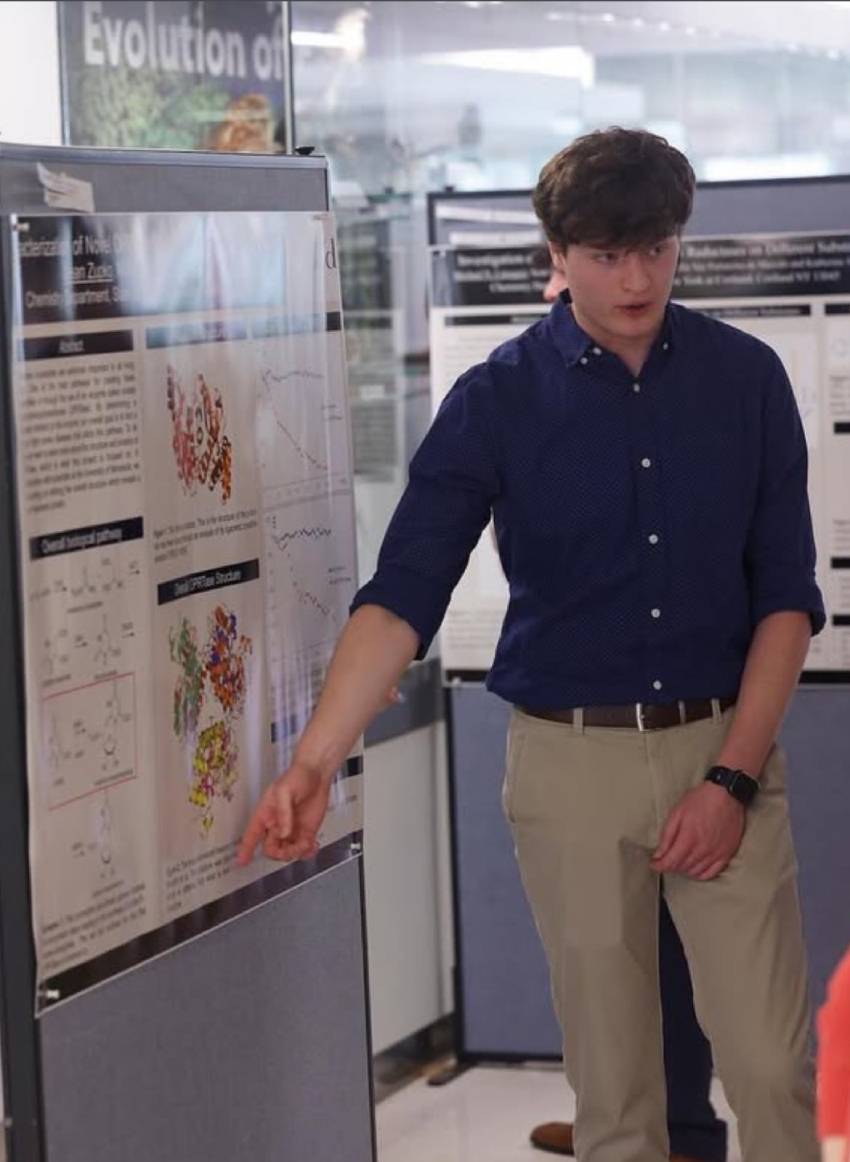 Sean presenting research poster