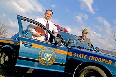 SUNY Cortland criminology major getting hands-on experience working with the state police